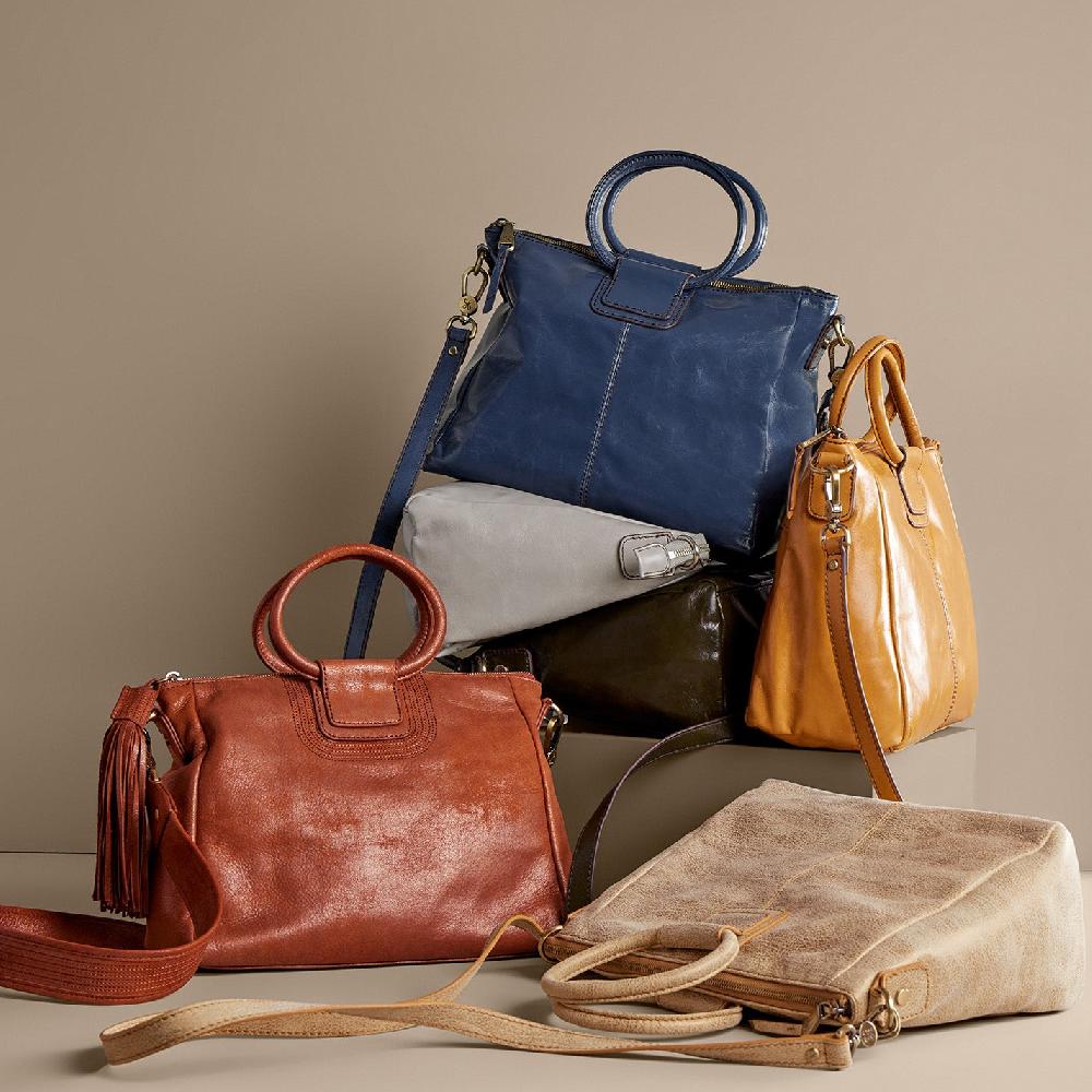 Hobo Sheila Medium Satchel Polished Leather| Blue Stone