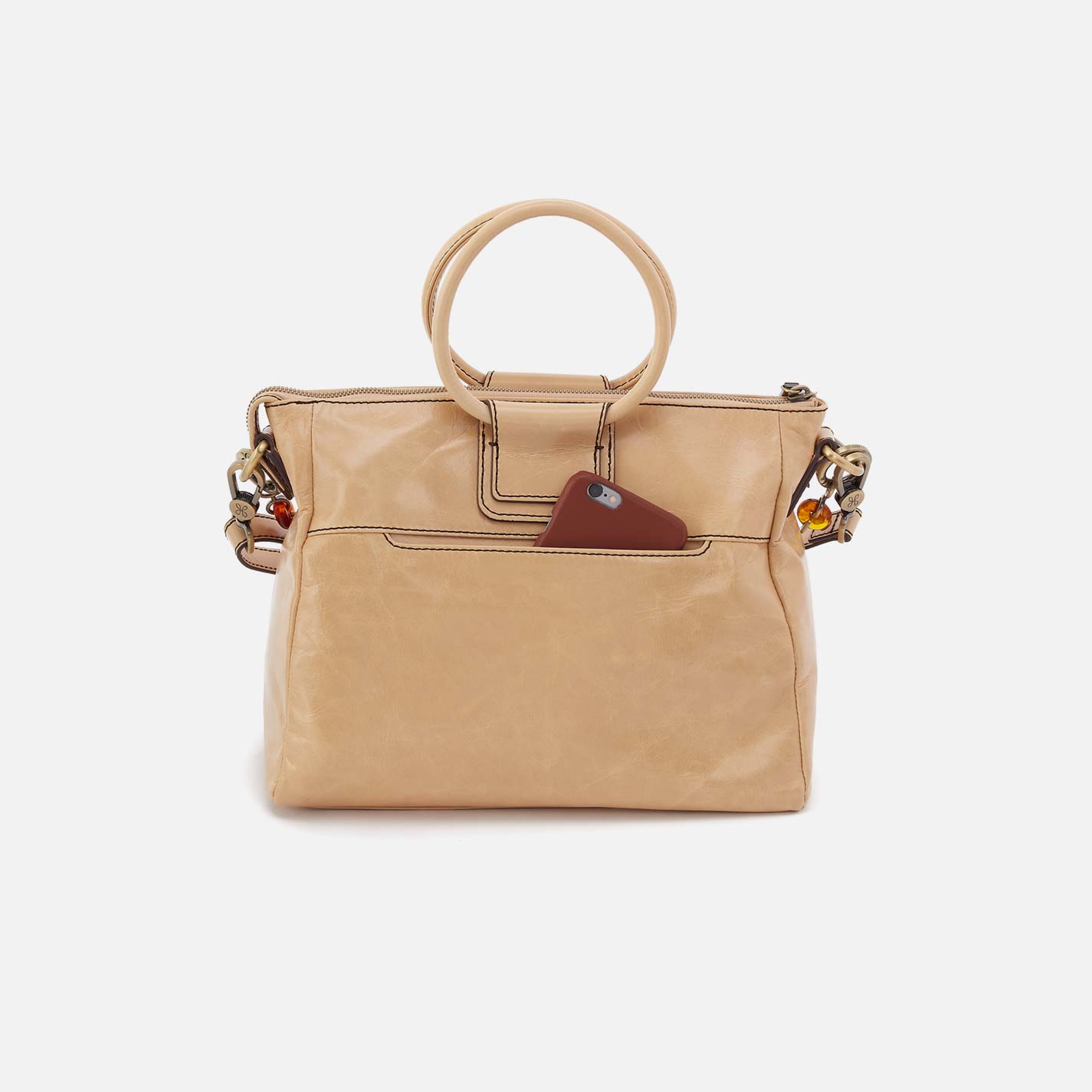 Hobo Sheila Medium Satchel Polished Leather| Desert Sand