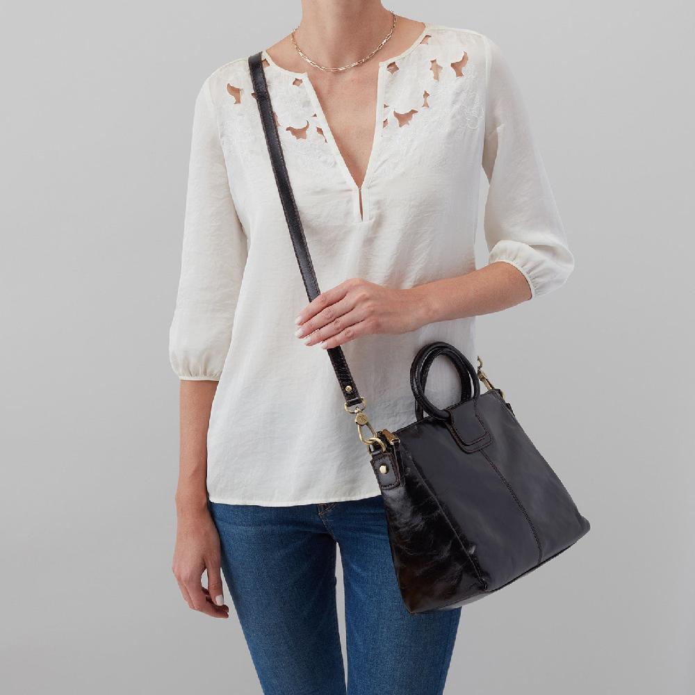 Hobo Sheila Medium Satchel Polished Leather| Natural