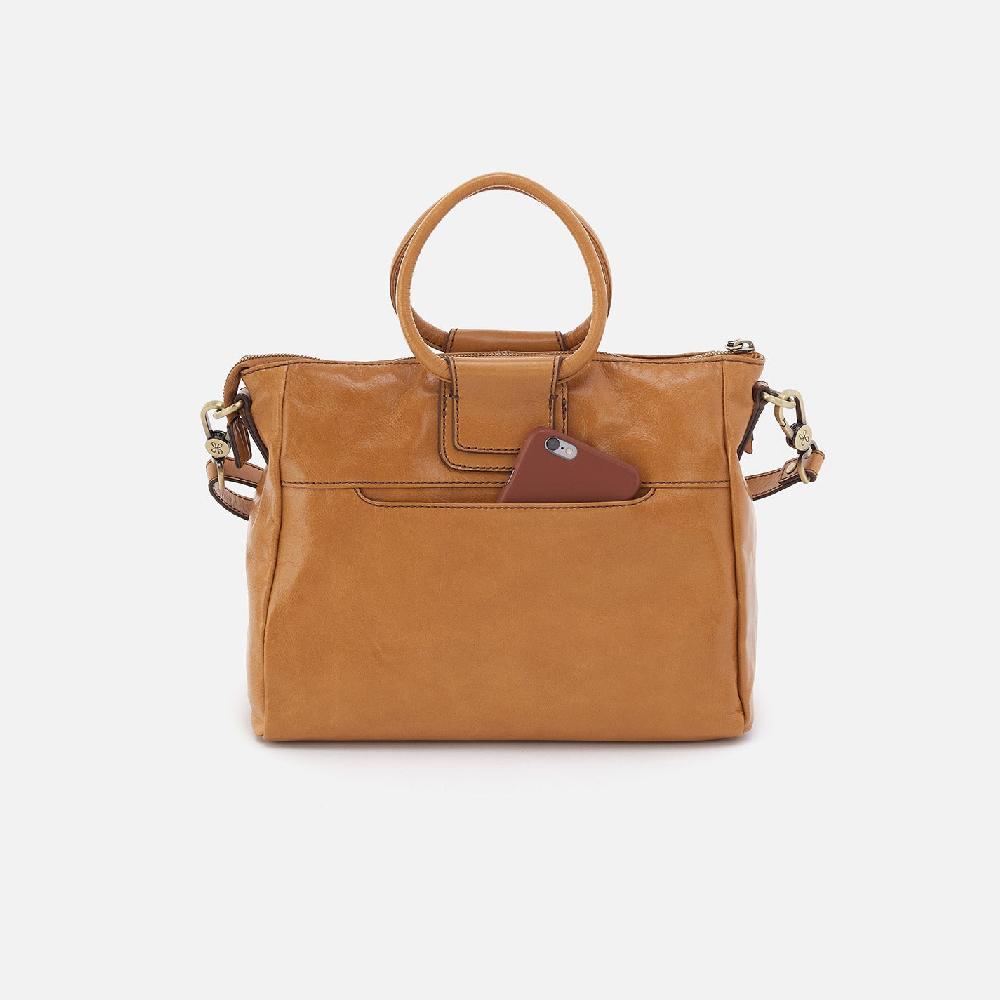 Hobo Sheila Medium Satchel Polished Leather| Natural