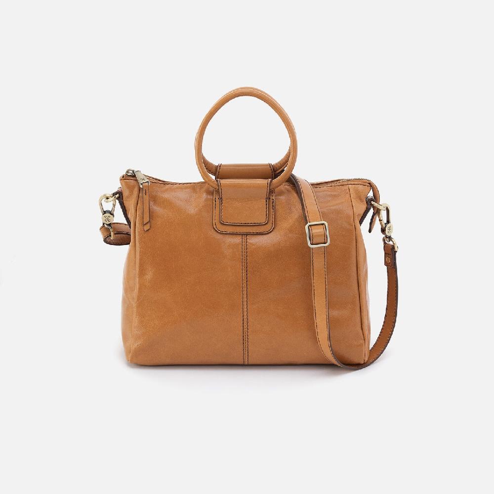 hobo Sheila Medium Satchel Polished Leather| Natural
