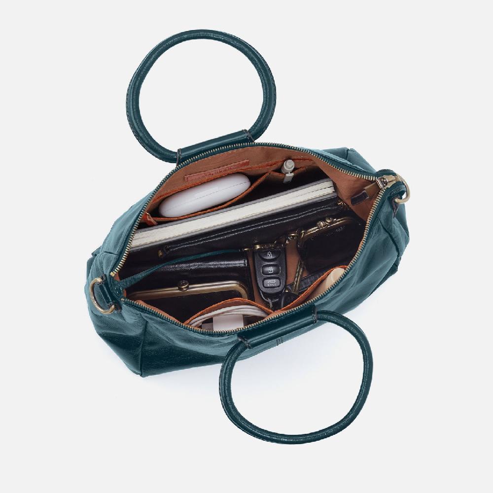 Hobo Sheila Medium Satchel Polished Leather| Wild Bluegrass