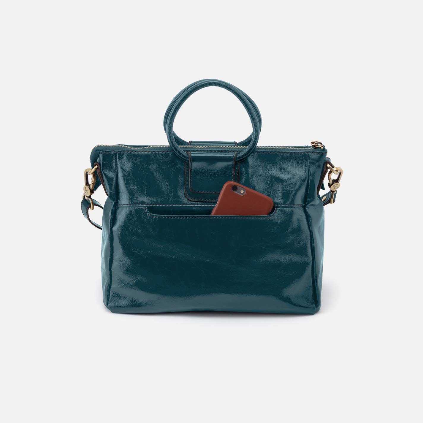 Hobo Sheila Medium Satchel Polished Leather| Wild Bluegrass