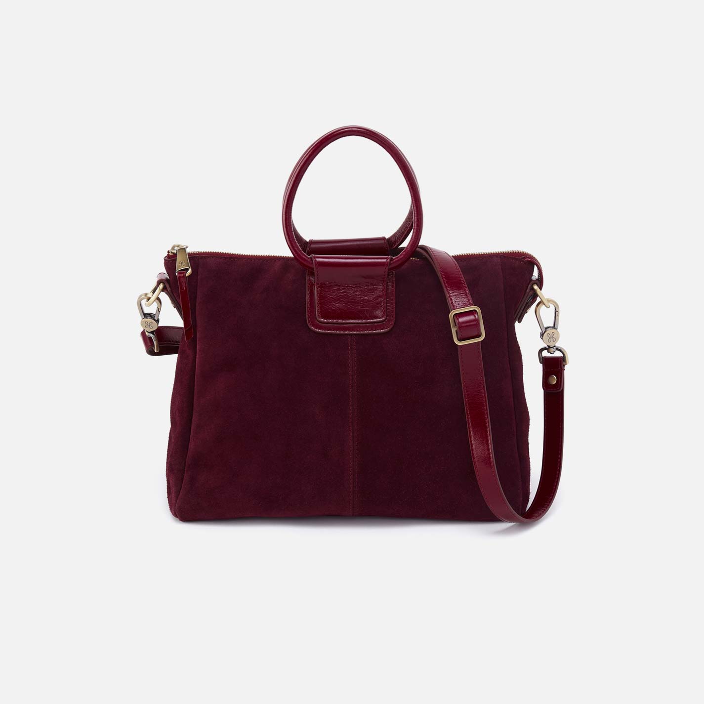 hobo Sheila Medium Satchel Suede Leather| Prairie Garnet