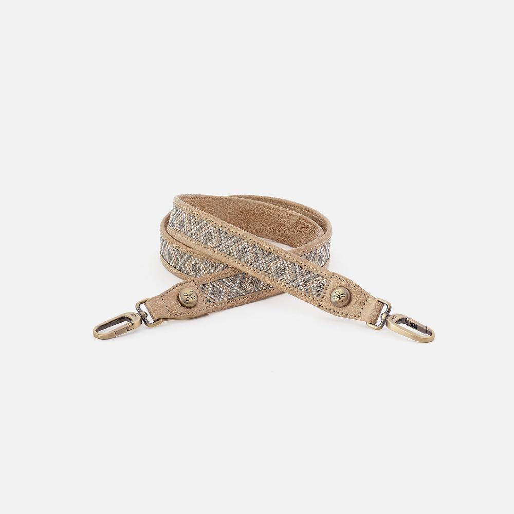 hobo Skinny Beaded Strap Metallic Leather| Gold Leaf