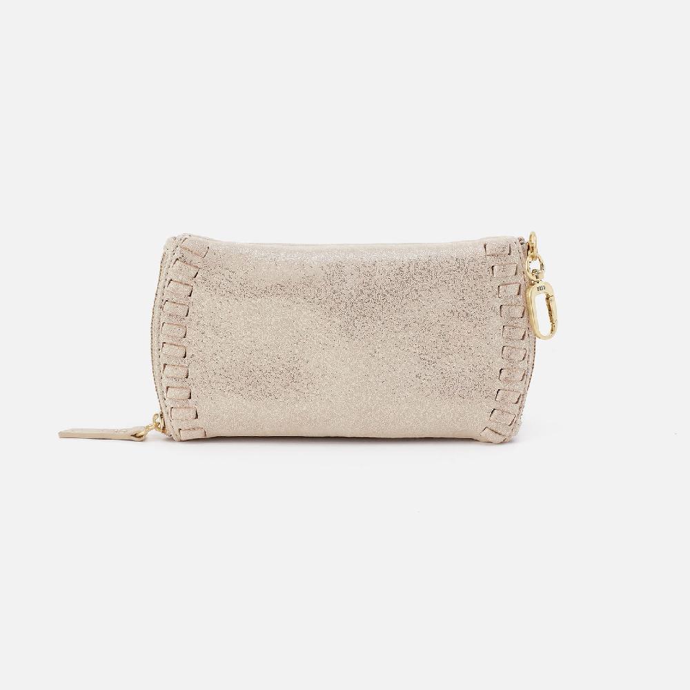hobo Spark Double Eyeglass Case Metallic Leather| Sand Shimmer