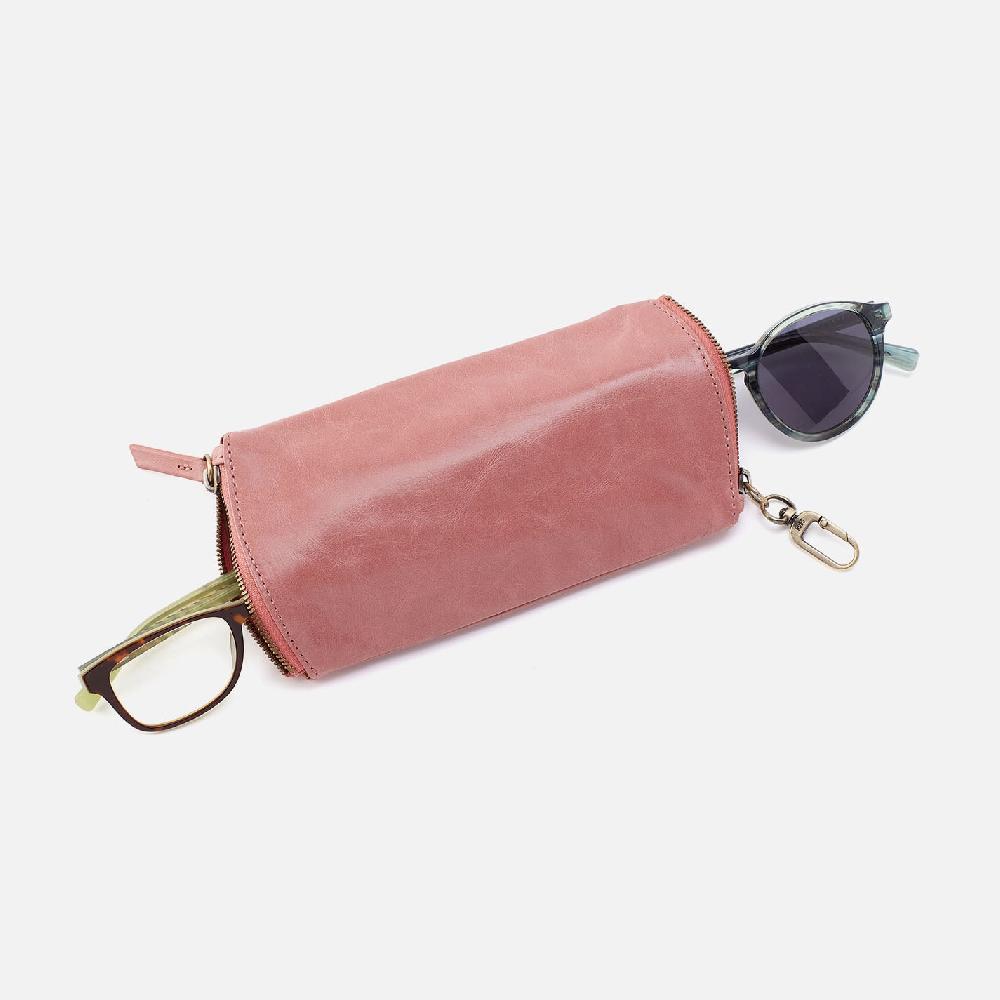 Hobo Spark Double Eyeglass Case Polished Leather| Rose
