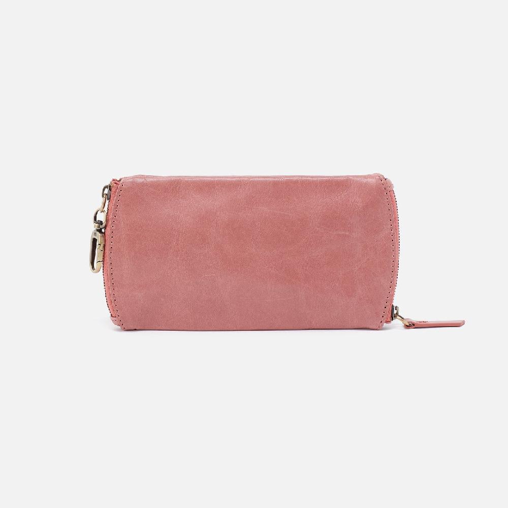 Hobo Spark Double Eyeglass Case Polished Leather| Rose