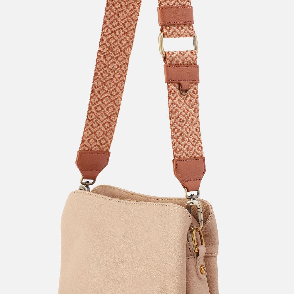 Hobo Webbing Strap Webbing Fabric With Pebbled Leather Trim| Desert Sun