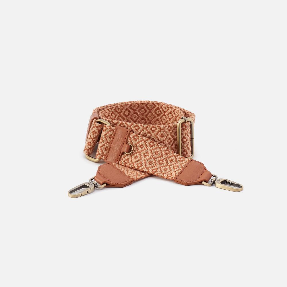 hobo Webbing Strap Webbing Fabric With Pebbled Leather Trim| Desert Sun