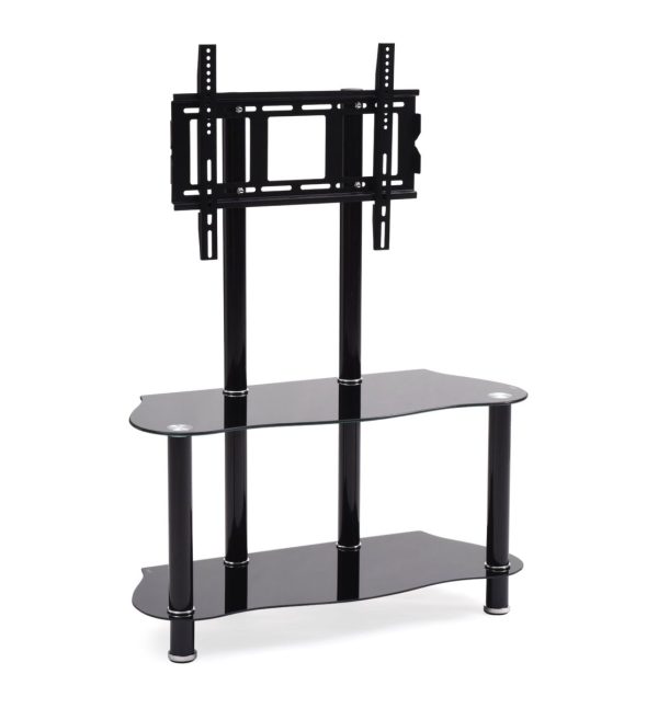 hodedah Hodedah 35.4″ Wide Glass TV Stand with Mount