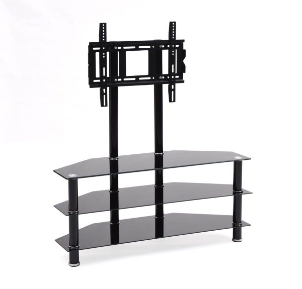 hodedah Hodedah 49.2″ Wide Glass TV Stand with Mount