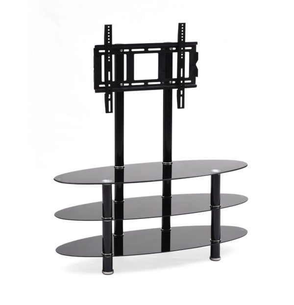 hodedah Hodedah 49.2″ Wide Glass TV Stand with Mount