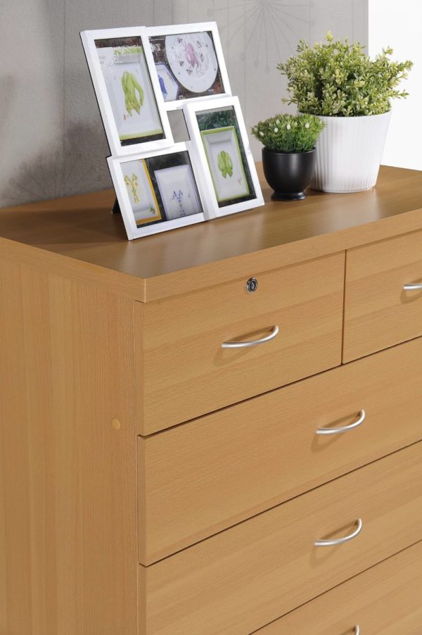 Hodedah Hodedah 7-Drawer Chest With Locks On 2-Top Drawers