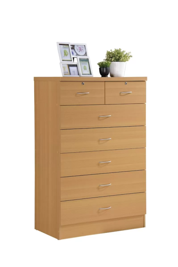 hodedah Hodedah 7-Drawer Chest with Locks on 2-Top Drawers