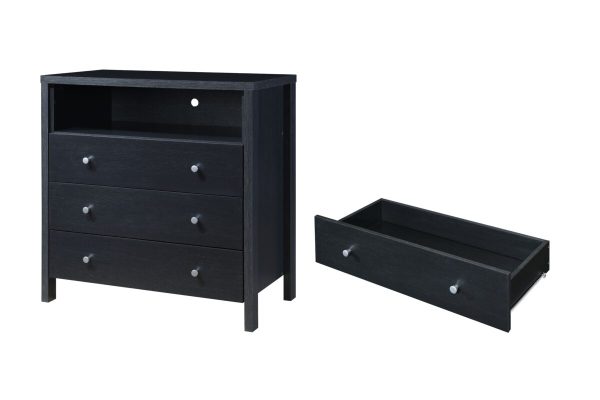 Hodedah Hodedah 3-Drawer Dresser With 1-Open Shelf