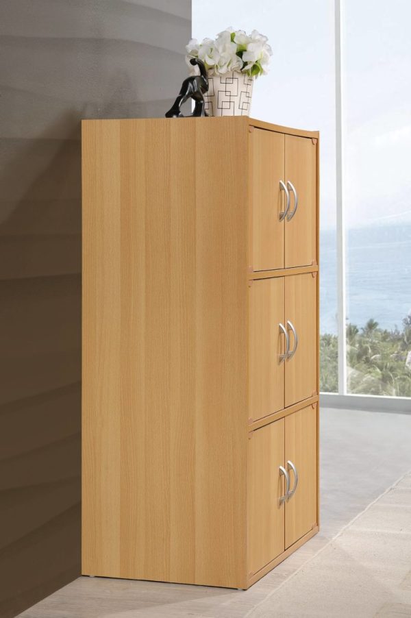 Hodedah Hodedah 3-Shelf 6-Door Bookcase