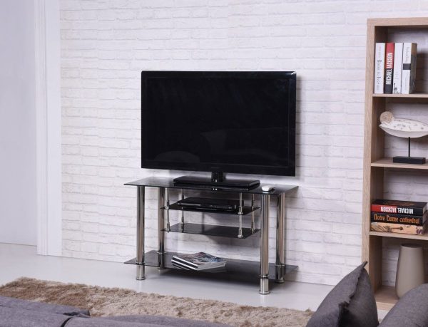 Hodedah Hodedah 39.4″ Wide Glass TV Stand