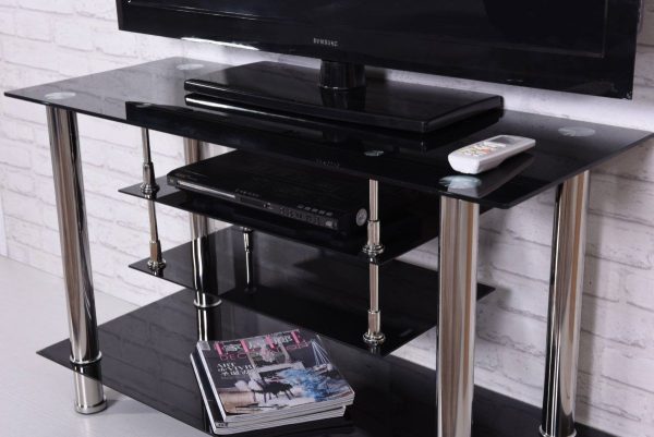 Hodedah Hodedah 39.4″ Wide Glass TV Stand