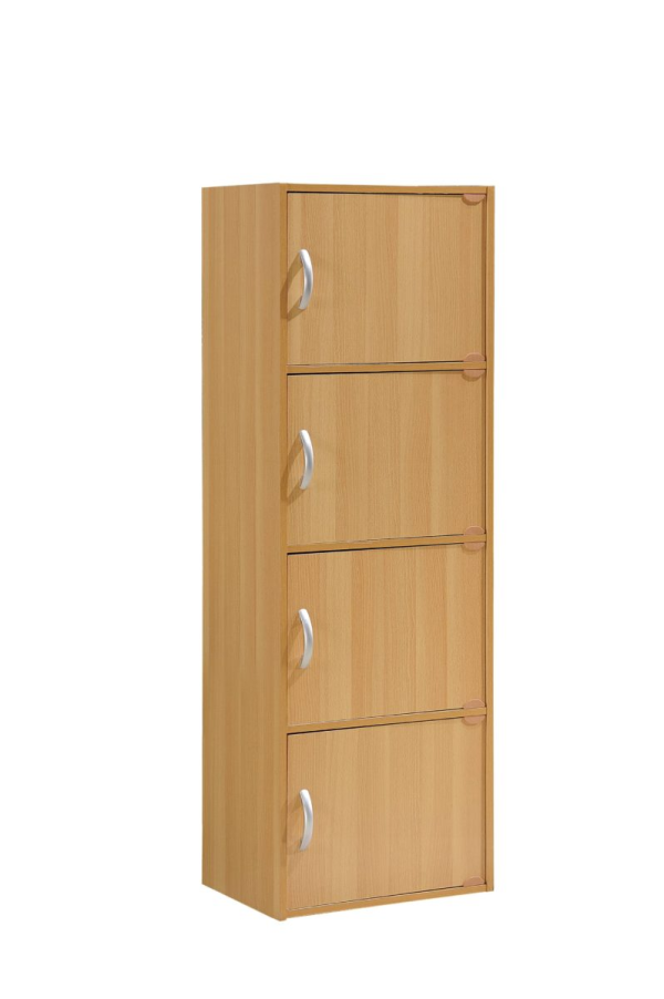 hodedah Hodedah 4-Shelf 4-Door Bookcase