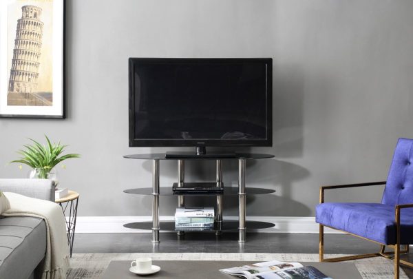 Hodedah Hodedah 43.3″ Wide Glass TV Stand