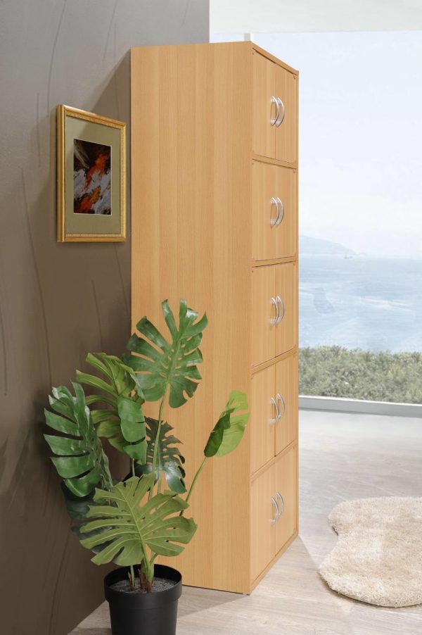 Hodedah Hodedah 5-Shelf 10-Door Bookcase