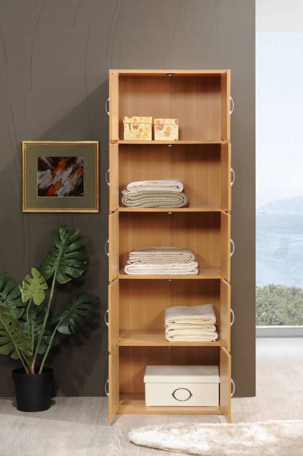 Hodedah Hodedah 5-Shelf 10-Door Bookcase