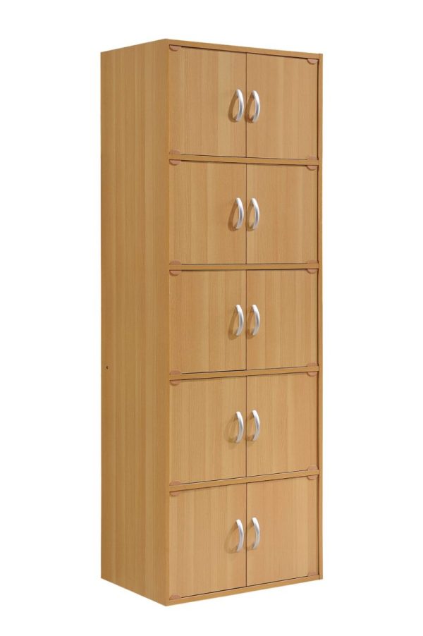 hodedah Hodedah 5-Shelf 10-Door Bookcase