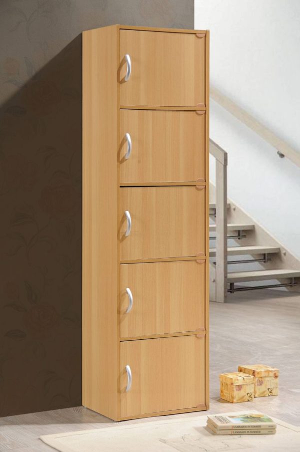 Hodedah Hodedah 5-Shelf 5-Door Bookcase