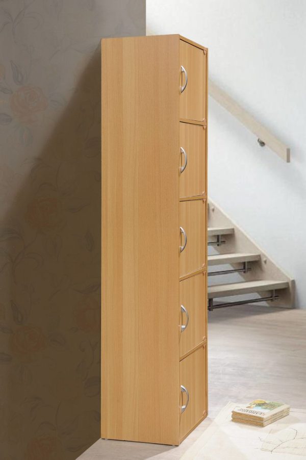 Hodedah Hodedah 5-Shelf 5-Door Bookcase