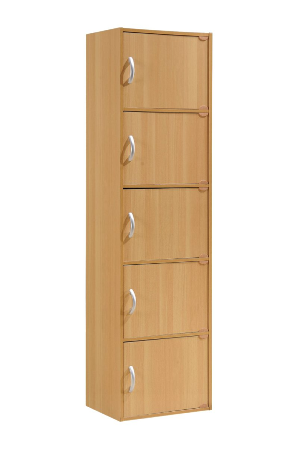 hodedah Hodedah 5-Shelf 5-Door Bookcase