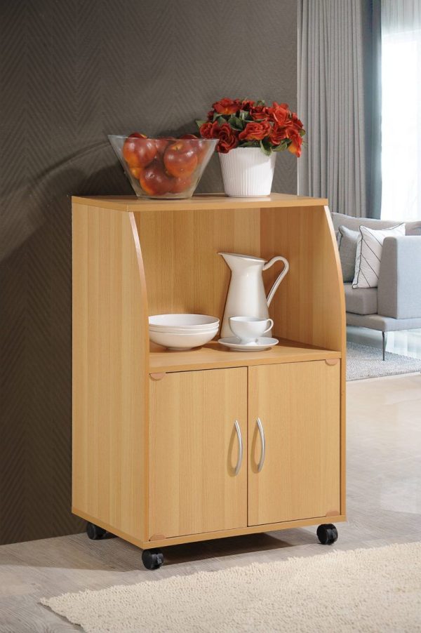 Hodedah Hodedah Kitchen Cart In Beech