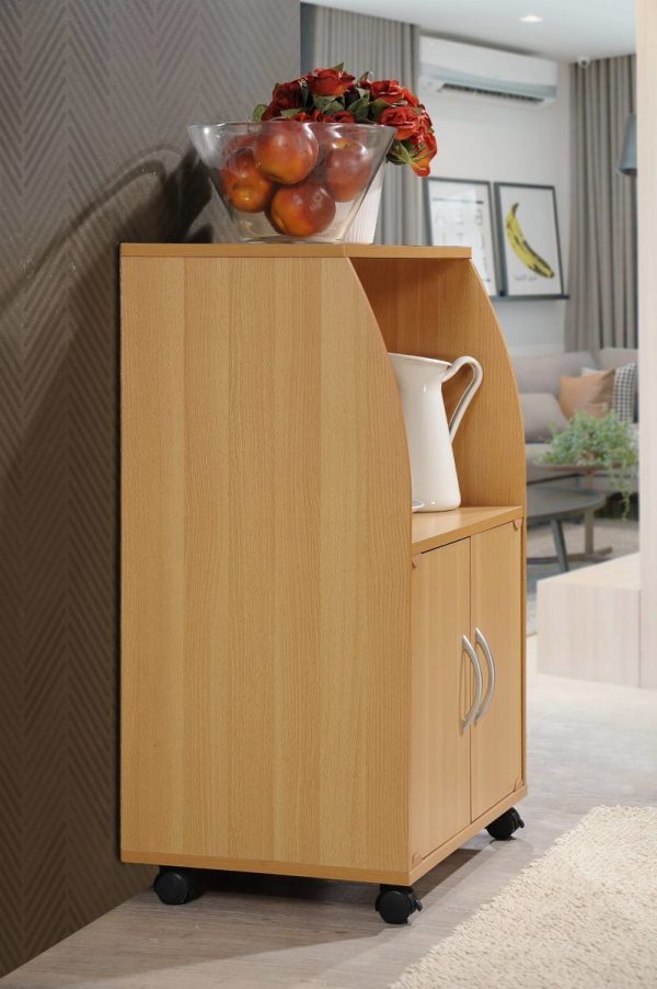 Hodedah Hodedah Kitchen Cart In Beech