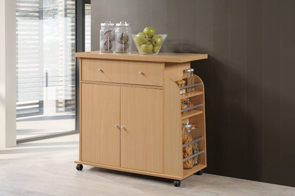 Hodedah Hodedah Kitchen Cart With Spice Rack