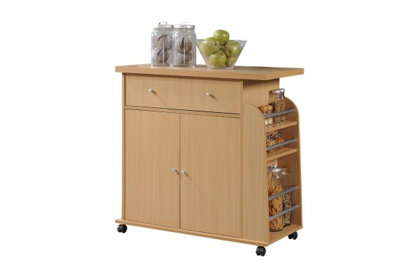hodedah Hodedah Kitchen Cart with Spice Rack