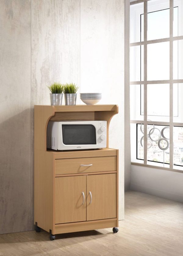 Hodedah Hodedah Microwave Kitchen Cart