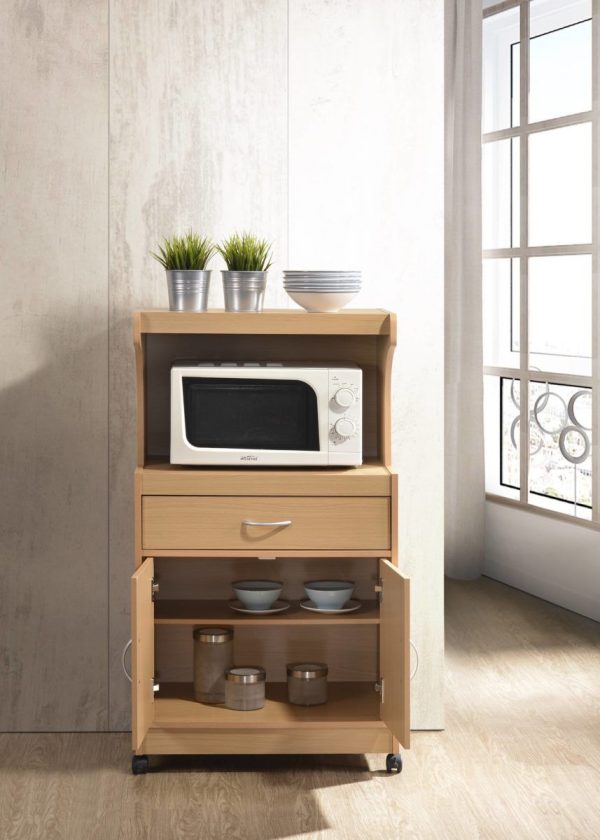 Hodedah Hodedah Microwave Kitchen Cart