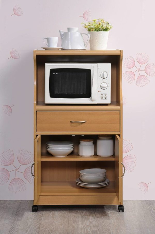 Hodedah Hodedah Microwave Kitchen Cart