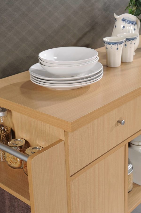 Hodedah Hodedah Kitchen Island With Spice Rack Plus Towel Holder