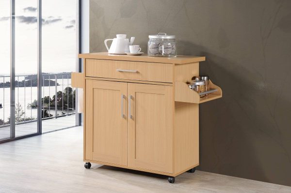 Hodedah Hodedah Kitchen Island With Spice Rack Plus Towel Holder