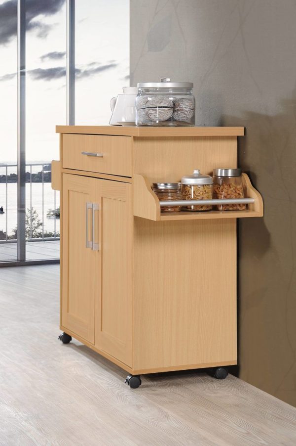 Hodedah Hodedah Kitchen Island With Spice Rack Plus Towel Holder