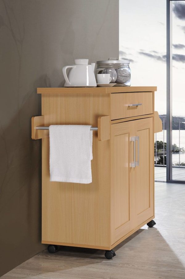 Hodedah Hodedah Kitchen Island With Spice Rack Plus Towel Holder