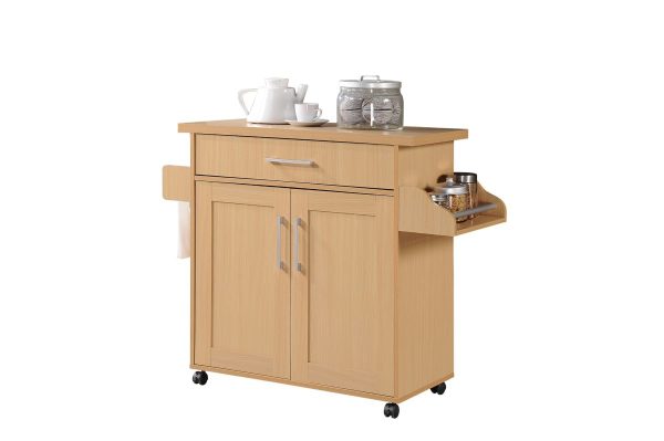 hodedah Hodedah Kitchen Island with Spice Rack plus Towel Holder