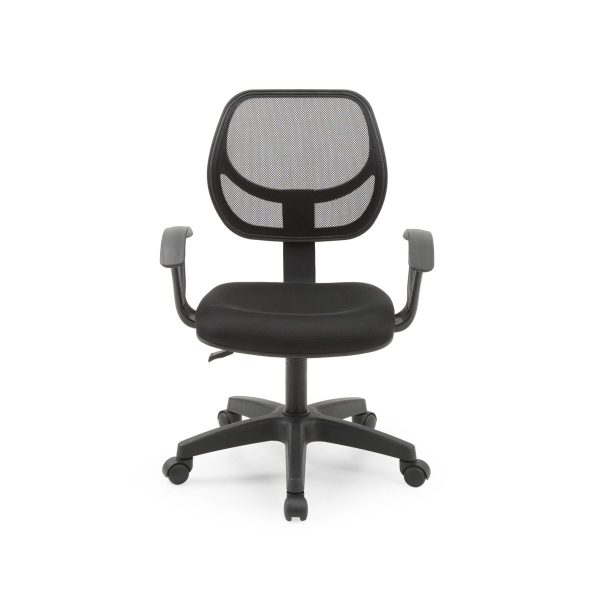 Hodedah Hodedah Mesh Mid-Back Adjustable Height Swiveling Task Chair With Padded Seat In Black