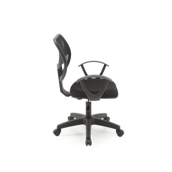Hodedah Hodedah Mesh Mid-Back Adjustable Height Swiveling Task Chair With Padded Seat In Black