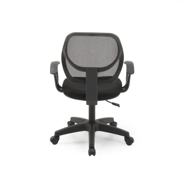 Hodedah Hodedah Mesh Mid-Back Adjustable Height Swiveling Task Chair With Padded Seat In Black