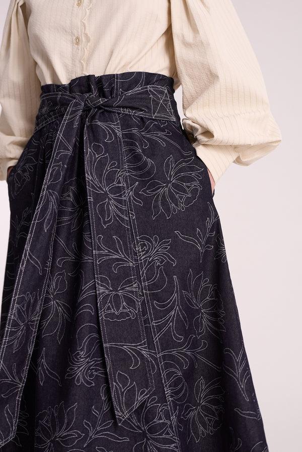 hofmann copenhagen Hadley Skirt Dark Blue Denim Blue