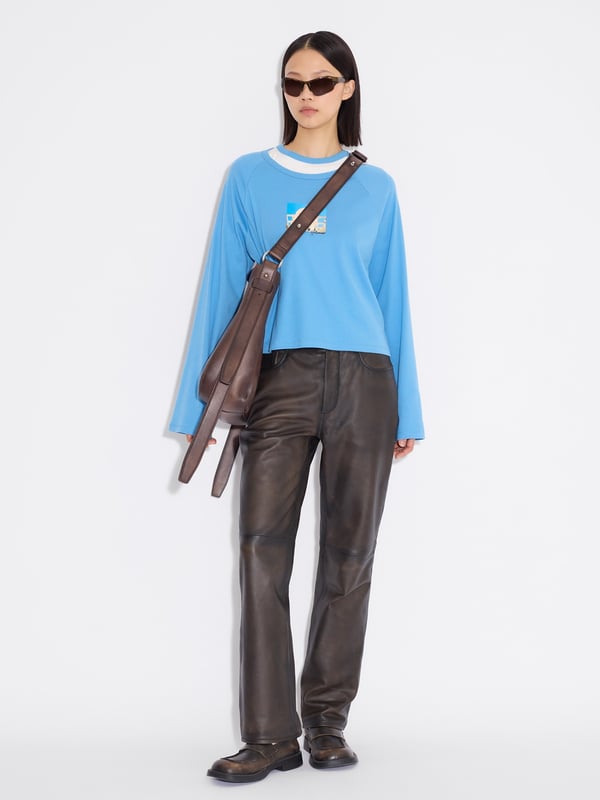 holzweiler Cia Leather Trousers Dk. Brown