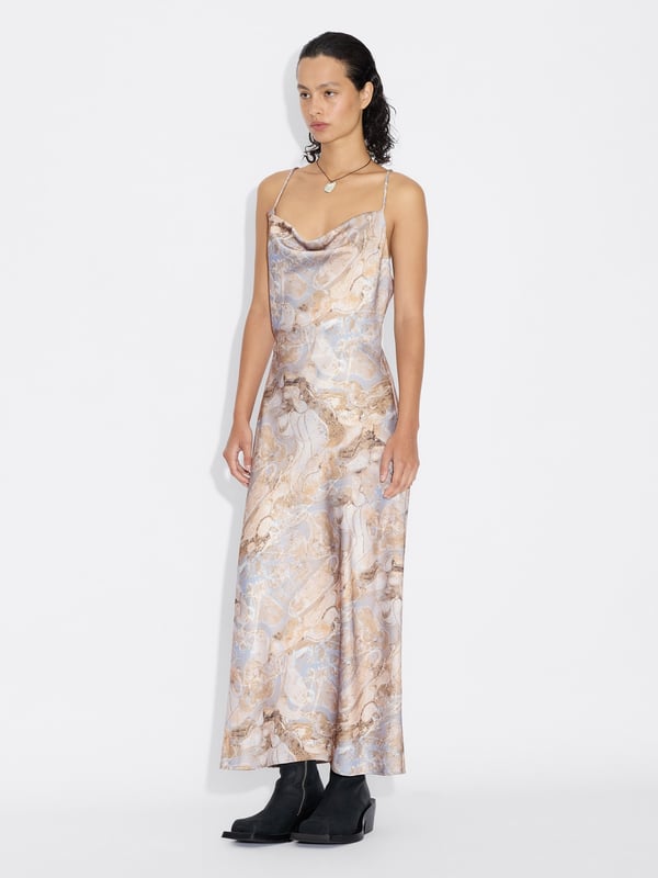 Holzweiler Eila Print Dress Lt Brown Mix