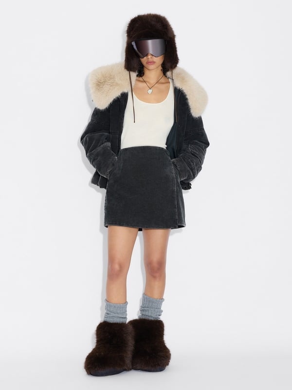 holzweiler Enja Corduroy Skirt Black